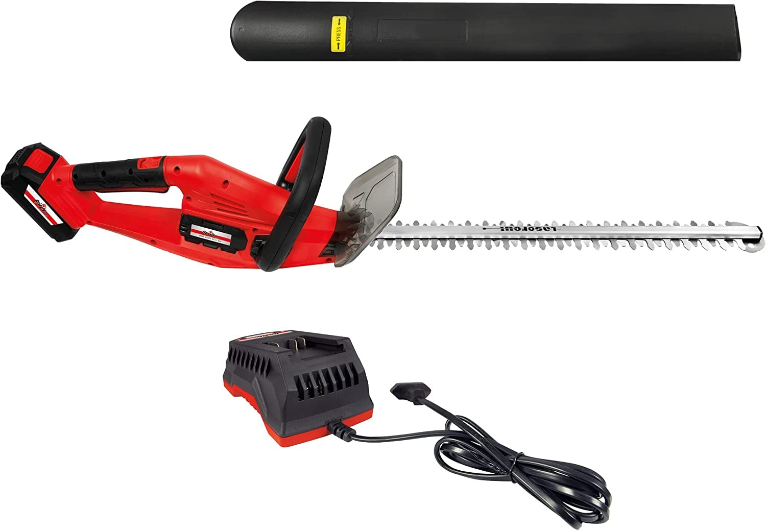 TS1 Tagliasiepi elettrico a batteria 48V, lama da 50cm diametro di taglio 15mm tra i denti, manico ergonomico, doppia batteria inclusa