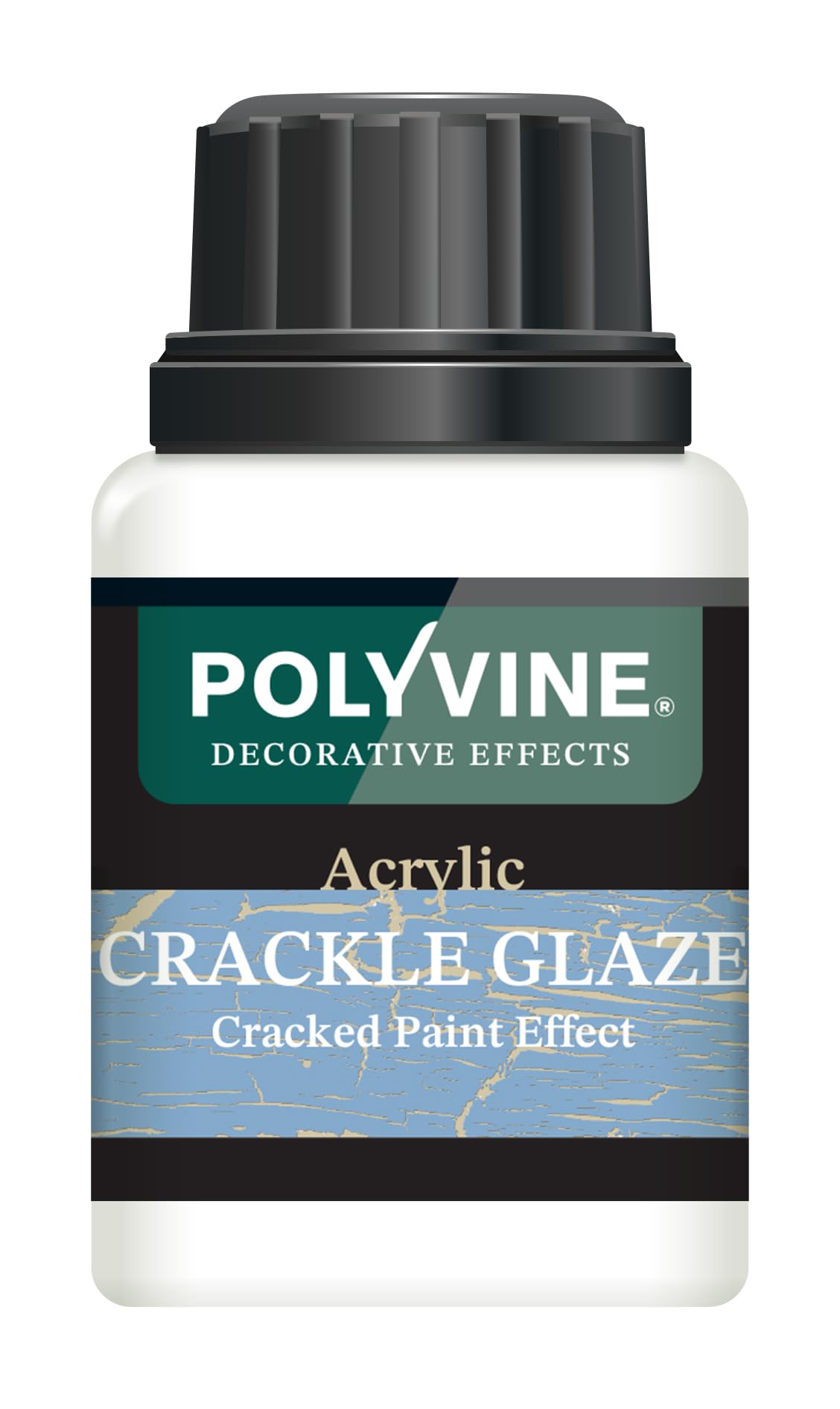 Polyvine Acrylic Crackle Glaze for Use with Emulsion or Latex Paint - Decorative Effects Crackle Finish Paint Medium - Cracked Effect Design for Furniture, Wood, Architrave, Pottery, Plaster, MDF