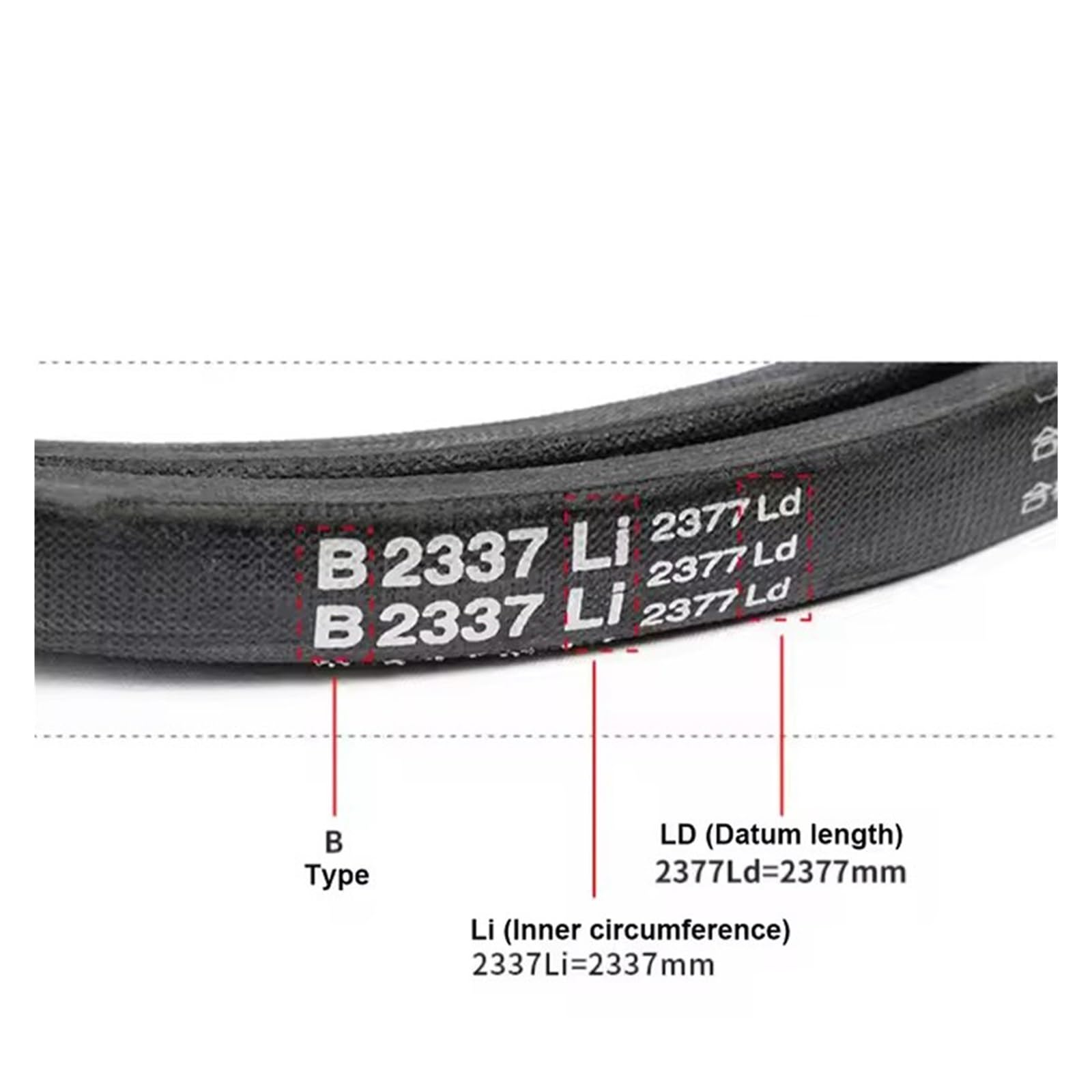 Pengchang Cinghia trapezoidale Sezione B metrica B-3500 a B-4950 Cinghie di Trasmissione triangolari for Auto/Tosaerba Larghezza 17 mm X 11 mm(Li 3650mm)