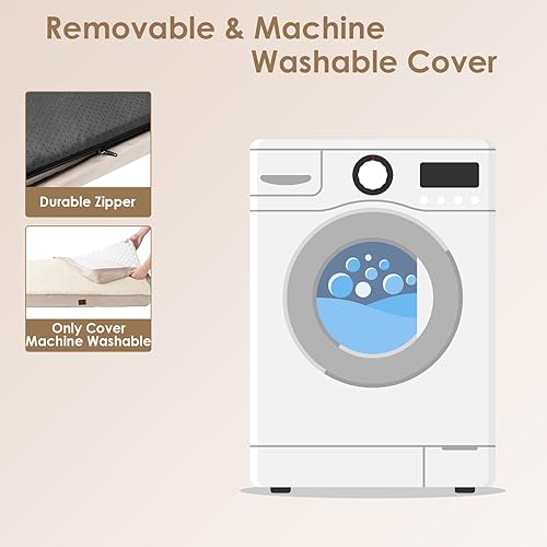 Miniatura 6 de EHEYCIGA Camas ortopédicas XL para perros extra grandes con funda extraíble lavable para jaula, camello, 41 x 27 pulgadas