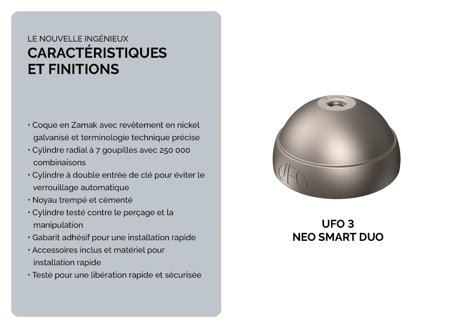 MERONI SERRATURE UFO UFO 3 Neo Smart Duo Serrure Antieffraction - Haute Sécurité pour Fourgons Véhicules Utilitaires Légers - Double Verrouillage Manuel Automatique, Cadenas Fourgon - Made in Italy