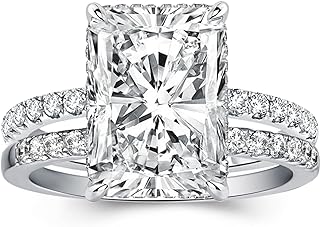Radiant Cut Engagement Ring Set
