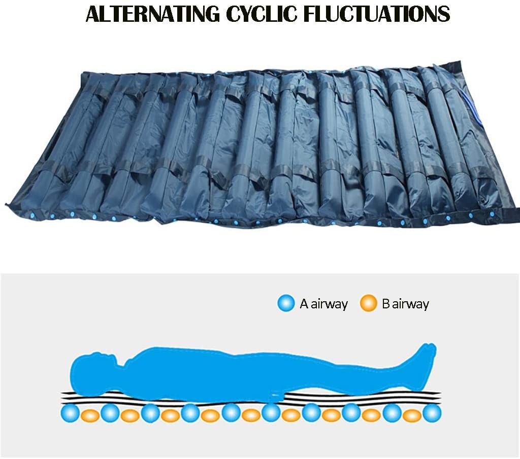 FOOJO Colchón De Aire Anti Escaras Colchón De Aire para Escaras De Ancianos, Colchón Antiescaras con Bomba De Aire para Cuidado De Enfermería Paralizado En El Hogar De La Cama, 200x90cm