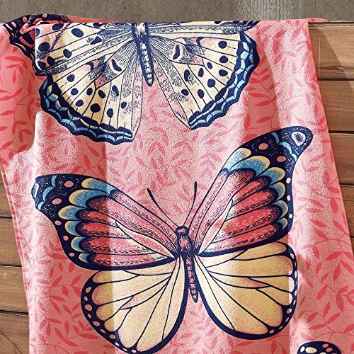 Toalha De Banho E Praia Tropical Aveludada 0,76x1,52m Dohler', Azul