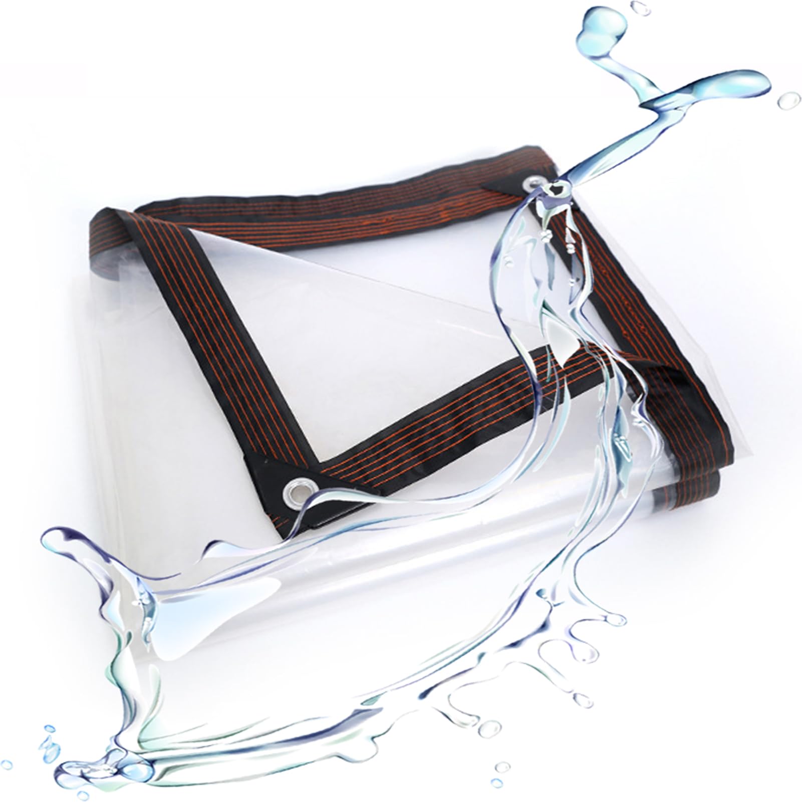 Bâche de protection transparente imperméable 6.5x9m bache extérieur étanche coupe-vent