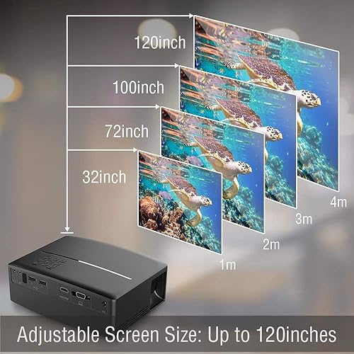 Miniatura 3 de Pyle Proyector de cine en casa multimedia portátil, LED HD 1080p con proyección del sistema de datos digitales por USB HDMI para películas de cine,