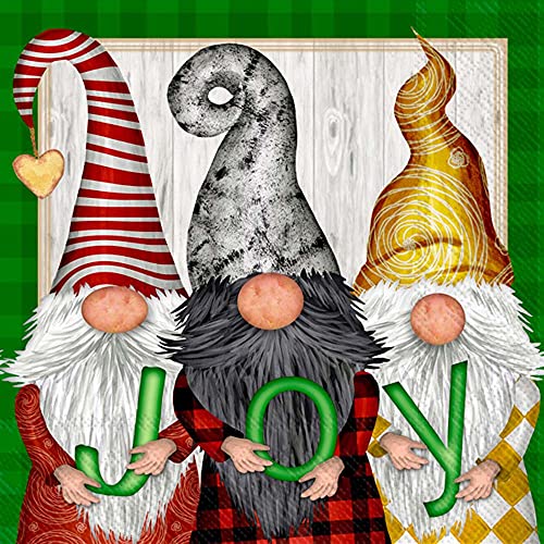 Bundle-of-2-20-count-Boston-International-Gnome-Holiday-Paper-Napkins-Cocktail-and-Lunch Bundle of 2 20 count Boston International Gnome Holiday Paper Napkins Cocktail and Lunch