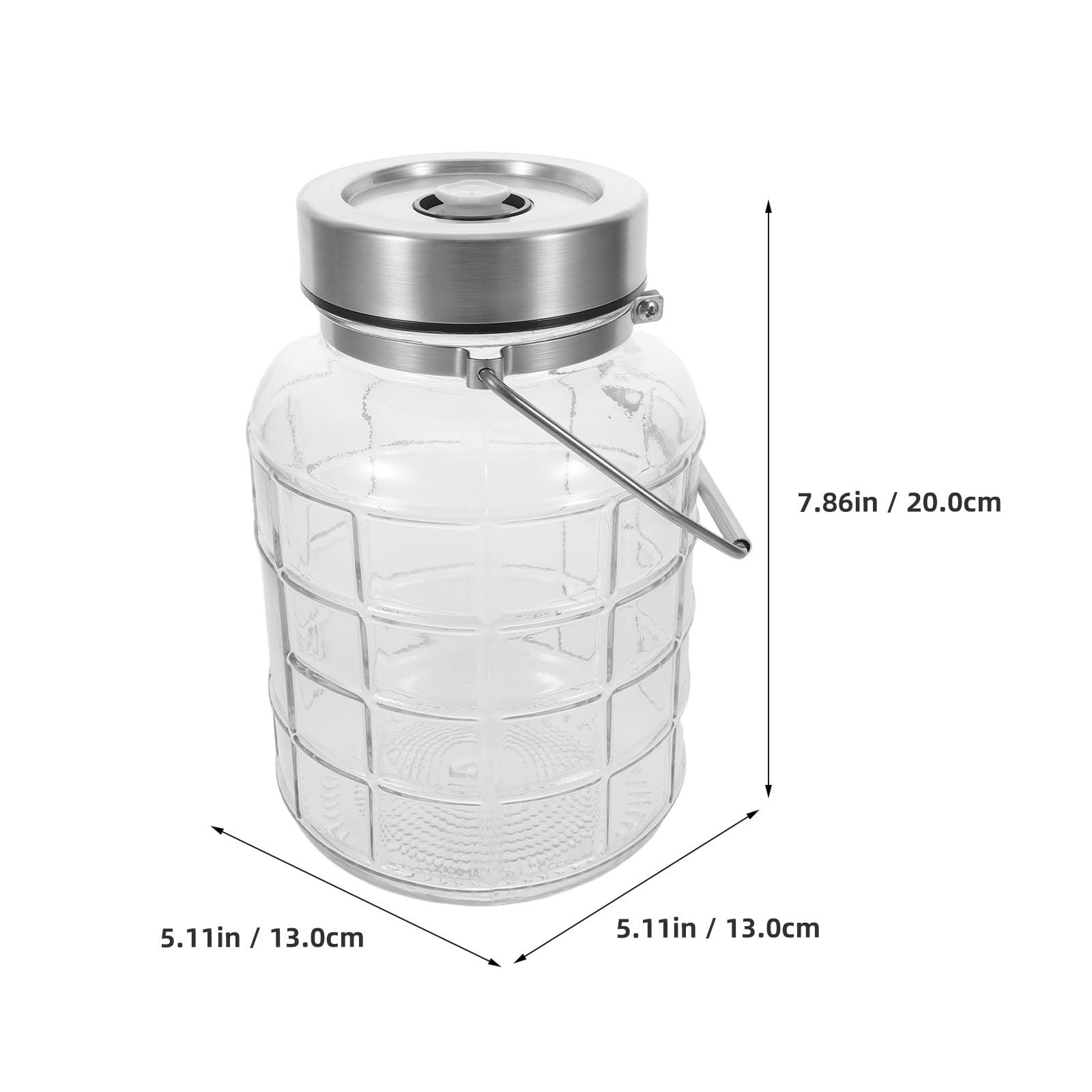 Luxshiny Tarro de Fermentación de Cristal 2000ml con Válvula de Aire