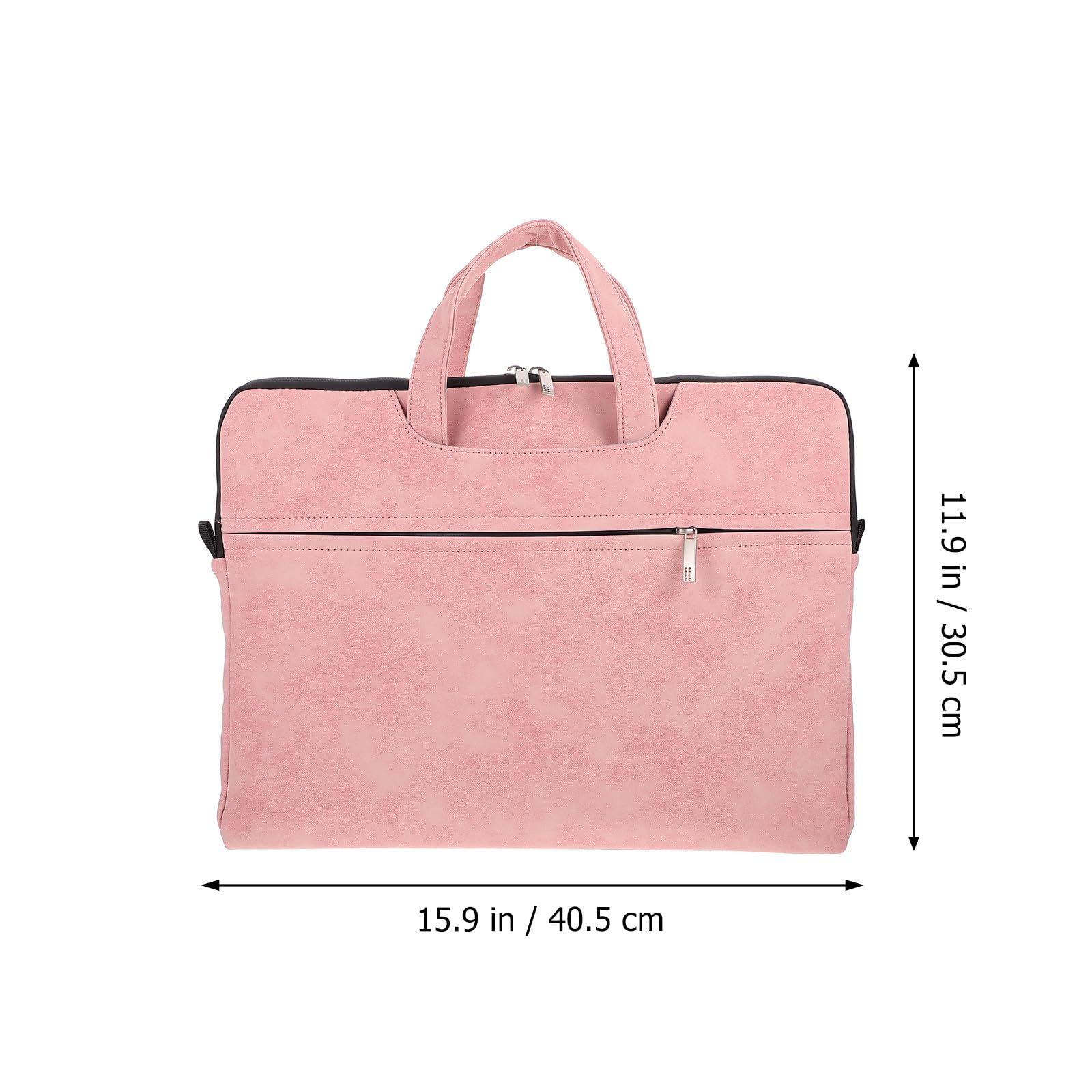 Borsa per Laptop Tracolla in Pelle Scamosciata Rosa