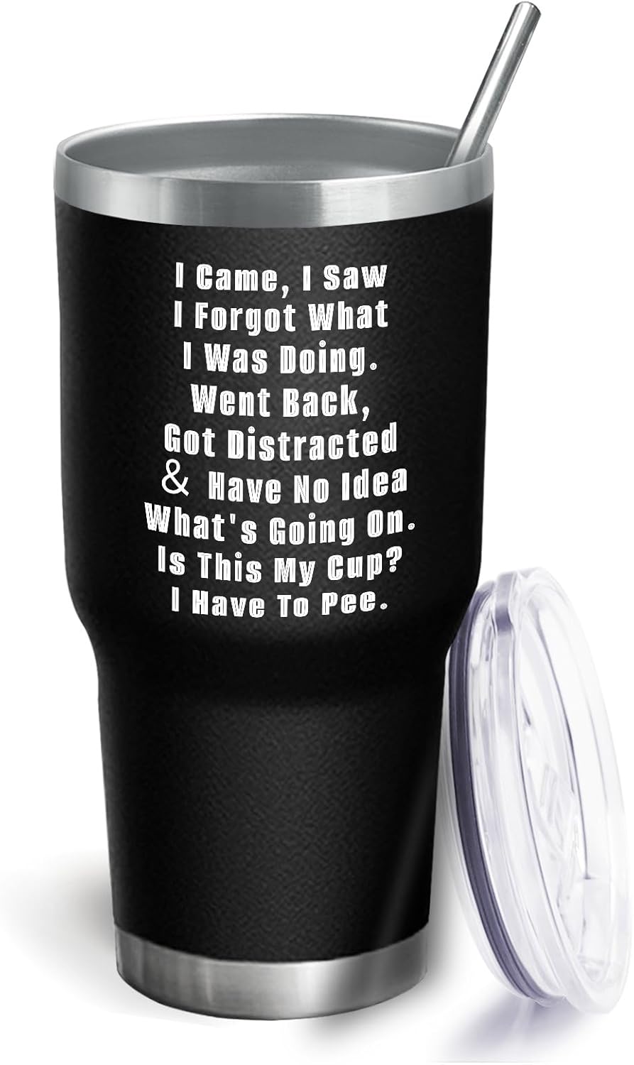 Coffee Tumblers Personalized Tumbler I Came I Saw I Forgot What I Was Doing Tumbler Insulated for Hot and Cold Stainless Tumbler with Lids and Straws for Teacher for Outdoor - Image 2