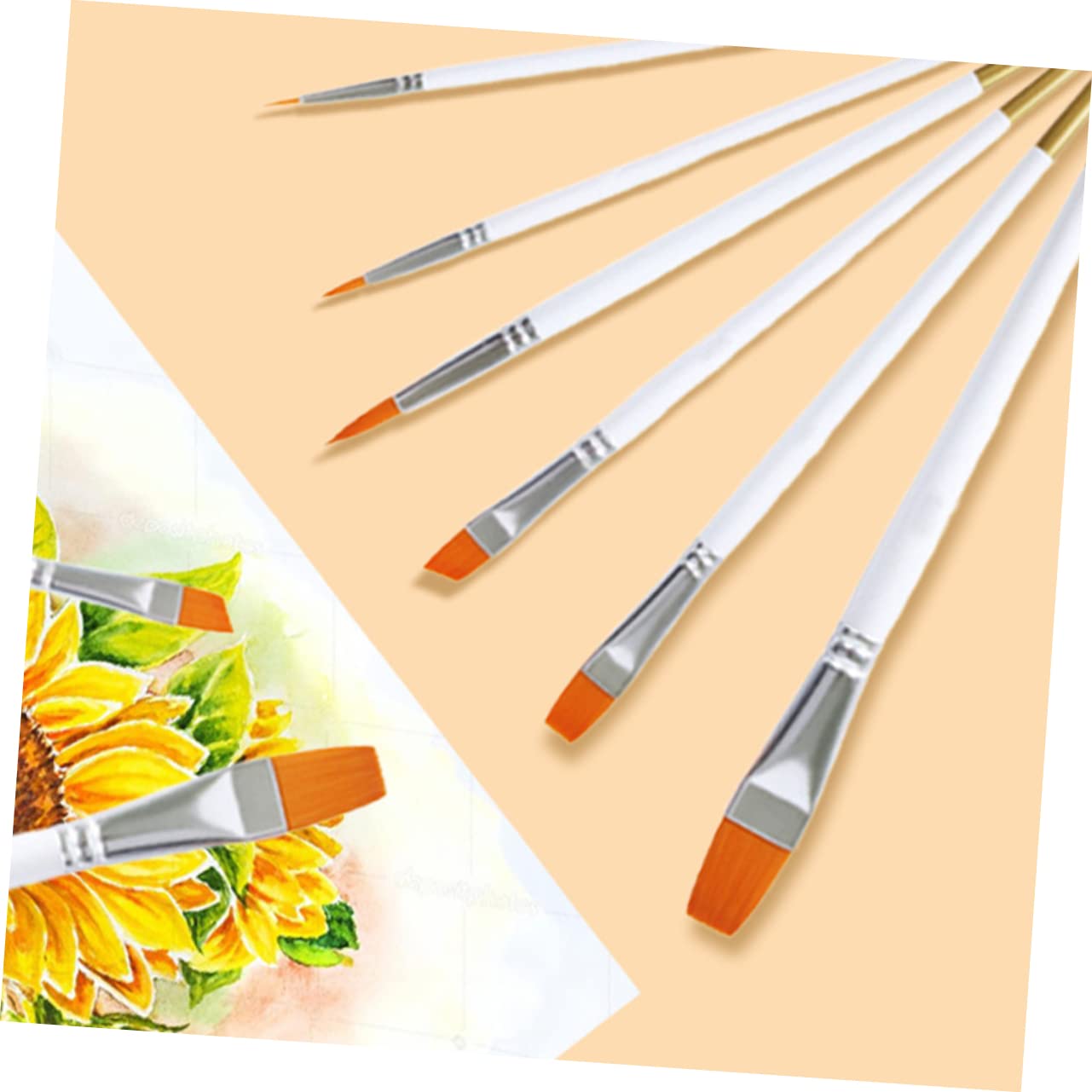 Ensemble de pinceaux pour détails fins, pinceaux d'artiste pratiques, ensemble de 6 pinceaux aquarelle, pinceaux de détail, peinture domestique, poignées robustes multifonctions pour la famille