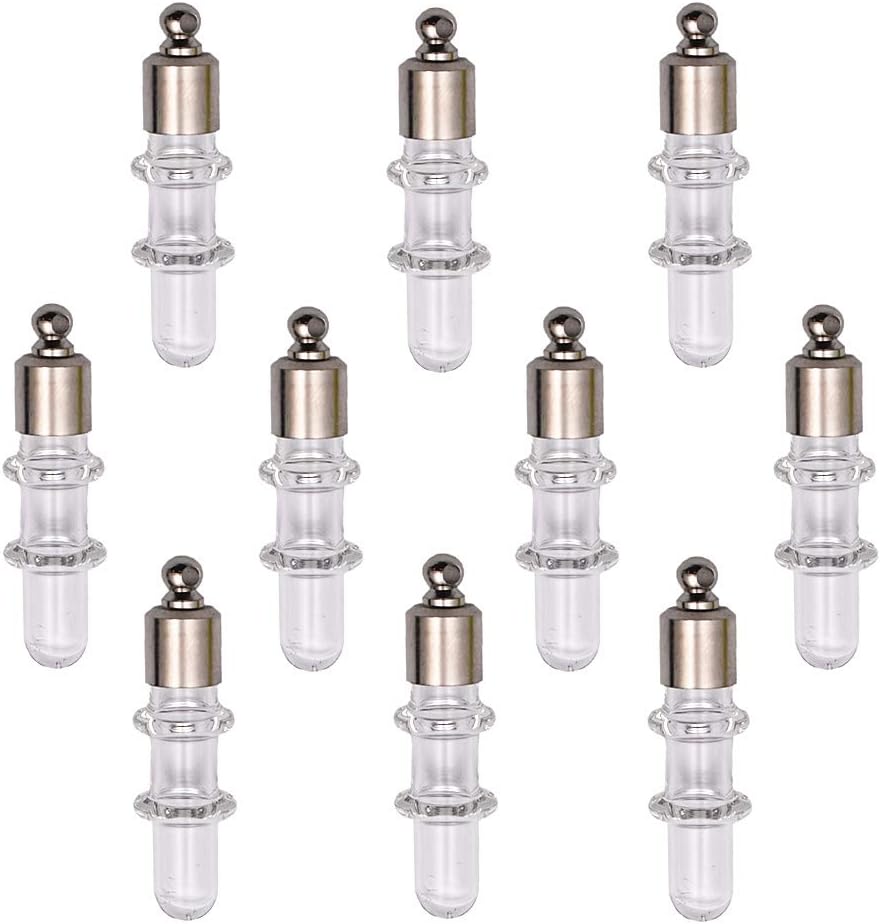 10 pieces Name on rice glass vial pendant screw cap bottle, wish bottle clear glass bottle charms (bamboo)