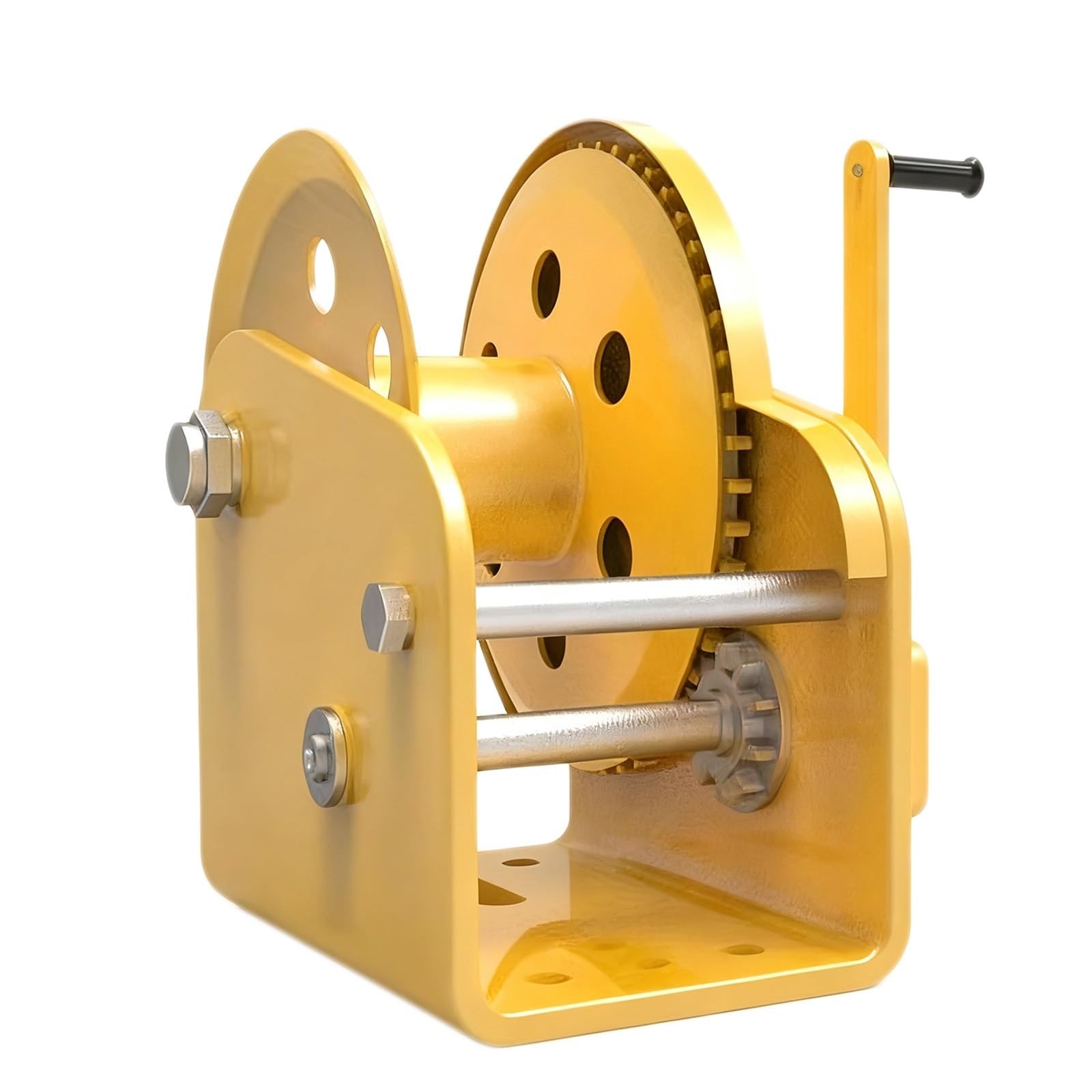 Generico Verricello Manuale con meccanismo a cricchetto bidirezionale, manovella con capacità di 1800 libbre/800 kg, Include Fune in Acciaio e Gancio in Acciaio Inox (azionamento con Una so