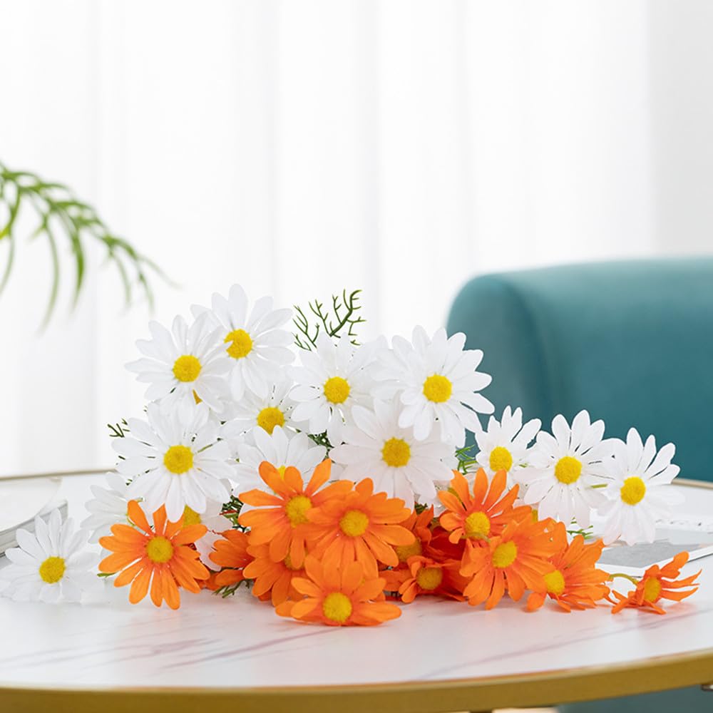 12 Mazzi Di Fiori Artificiali Margherite Resistenti Ai Raggi UV – Colori Misti, Per Esterni E Interni