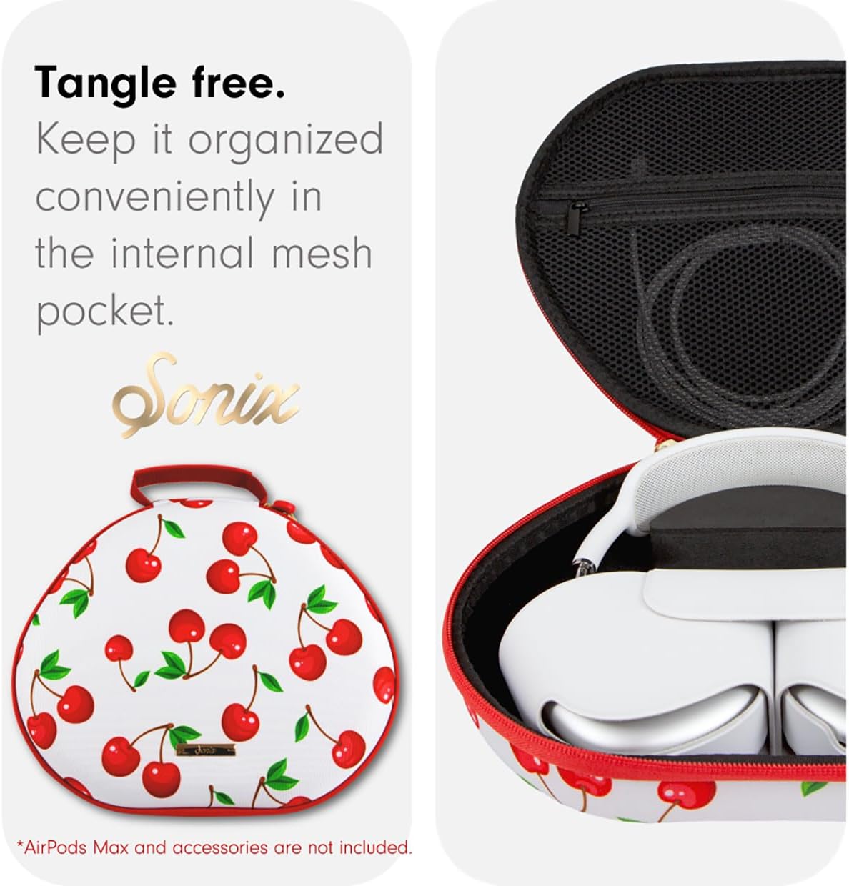 Sonix Protective Case for Apple AirPods Max Headphones | Travel Carrying Case, Portable Storage Bag, Supports Sleep Mode | Cherry on Top - Image 4