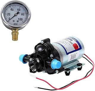 Shurflo 2088-343-500 Bypass 12-Volt Diaphragm Pump with 100 psi Pressure Gauge (Bundle, 2 Items)