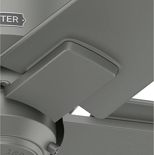 Miniatura 10 de Hunter Terrace Cove - Ventilador de techo moderno de 44 pulgadas para interiores y exteriores, color plateado mate y cadena de tracción