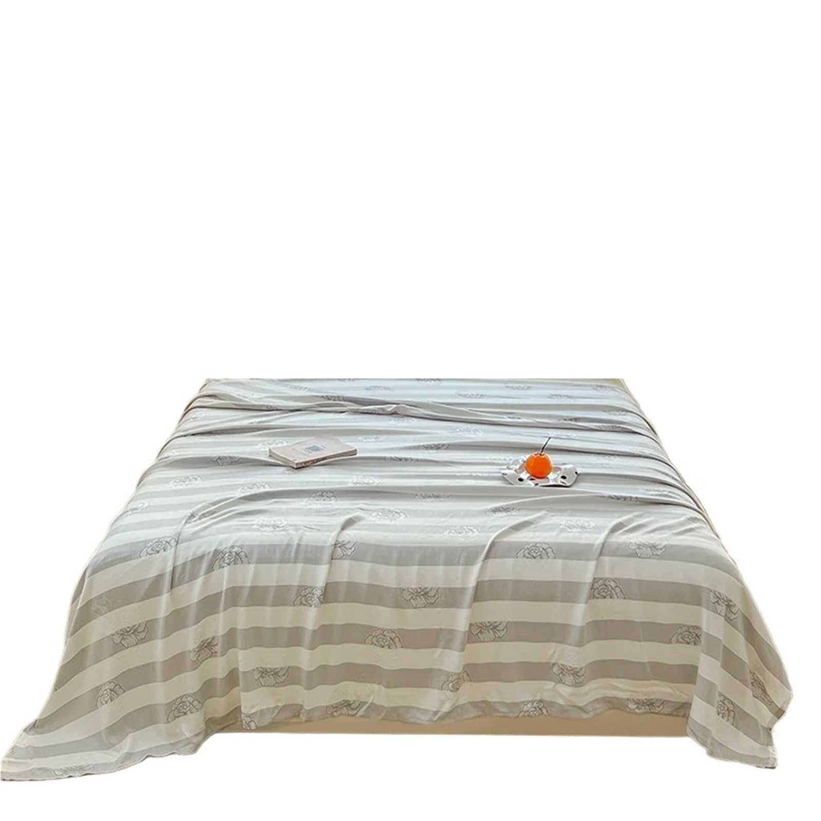 GSJNHY Cooling Blankets Summer Blanket Lightweight Breathable Jacquard Cooling Plant Fiber Striped Duvet for summer(Gray,150x200cm)