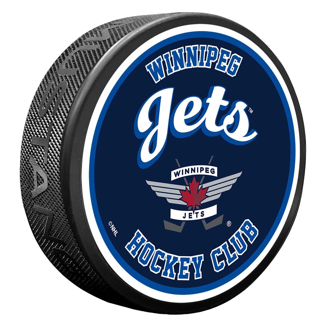 Sports Decor Winnipeg Jets Puck | Retro Script
