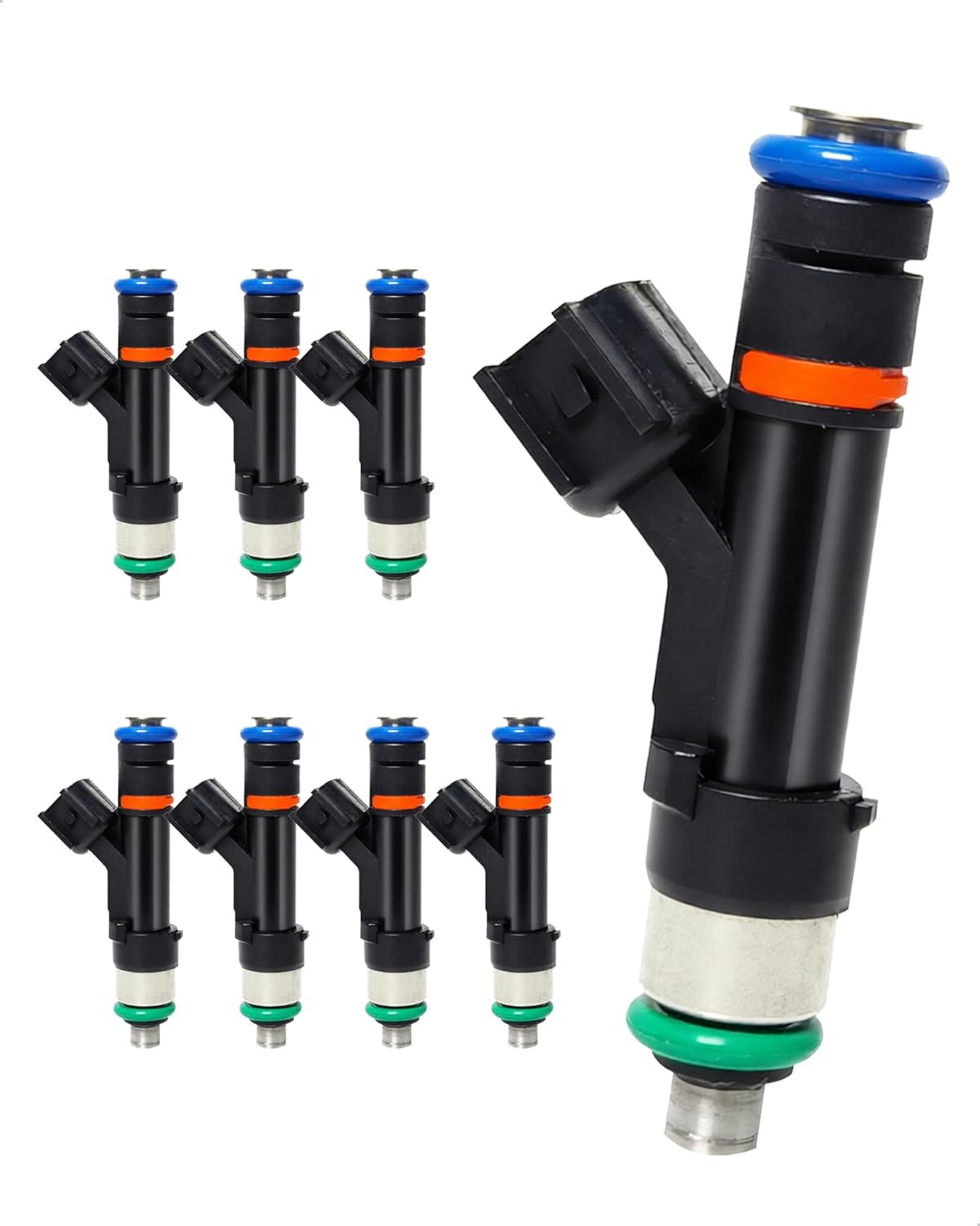 8-Count Fuel Injector Compatible with Ford Expedition 2009-2014, F-150 2009-2010, Lincoln Navigator 2009-2014 - V8 5.4L - Gas & Flex Replacement for FJ1003 0280158174 9L3Z9F593B