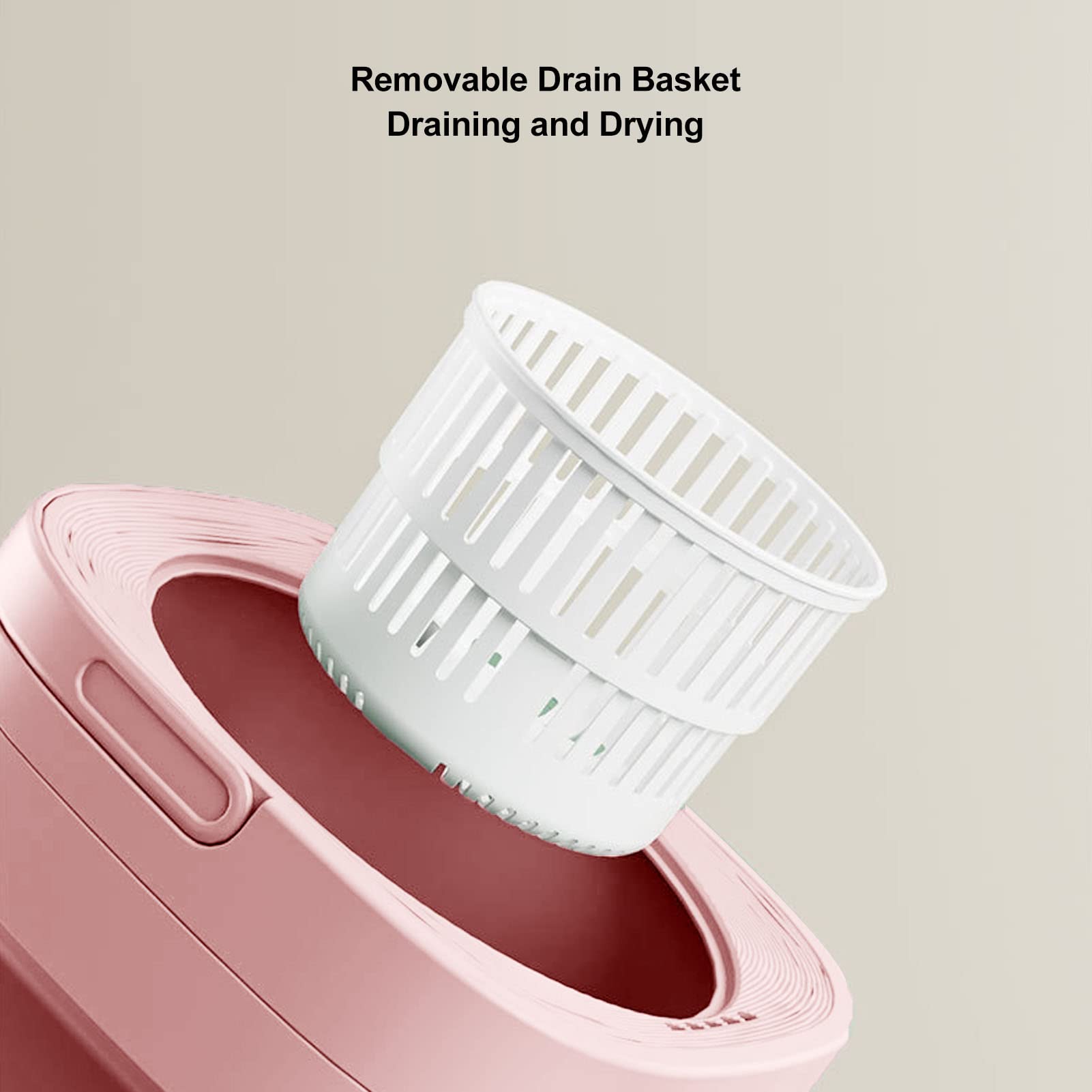 Asixxsix Lavatrice Portatile, Mini Lavatrice Portatile da 6,5 ​​Litri, Lavatrice Pieghevole con Tubo di Drenaggio, Piccola Rondella Portatile per Appartamento, Dormitorio, Viaggio (Rosa)