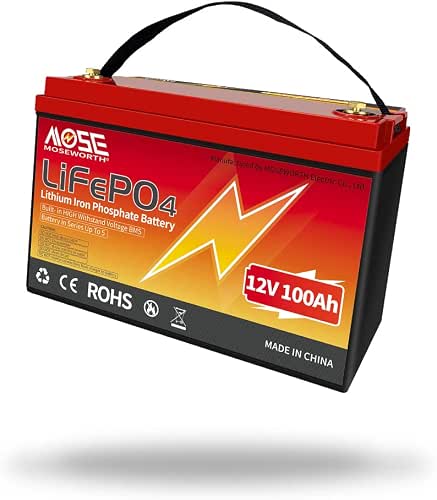 12V Lifepo4 Battery 100AH 1280Wh Lithium Battery, Series/Parallel BMS, 10000+