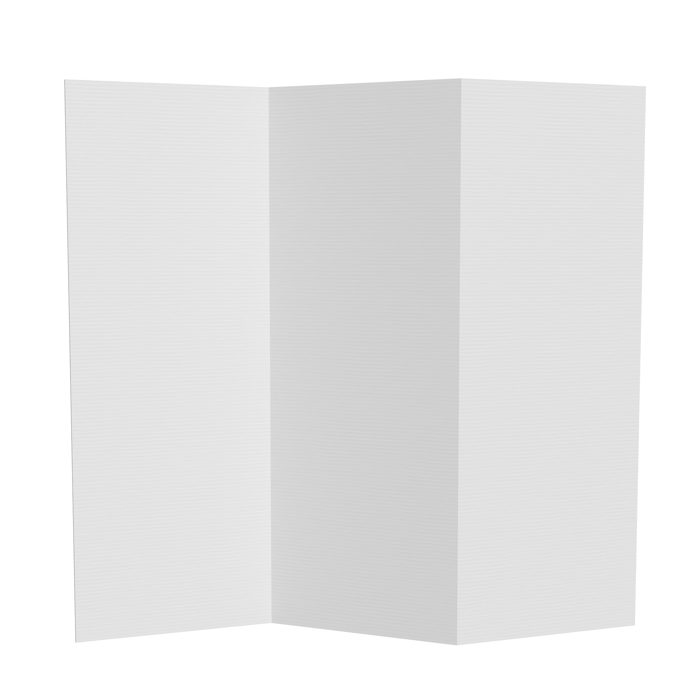 4 ft. Short White Temporary Cardboard Folding Screen - 3 Panels