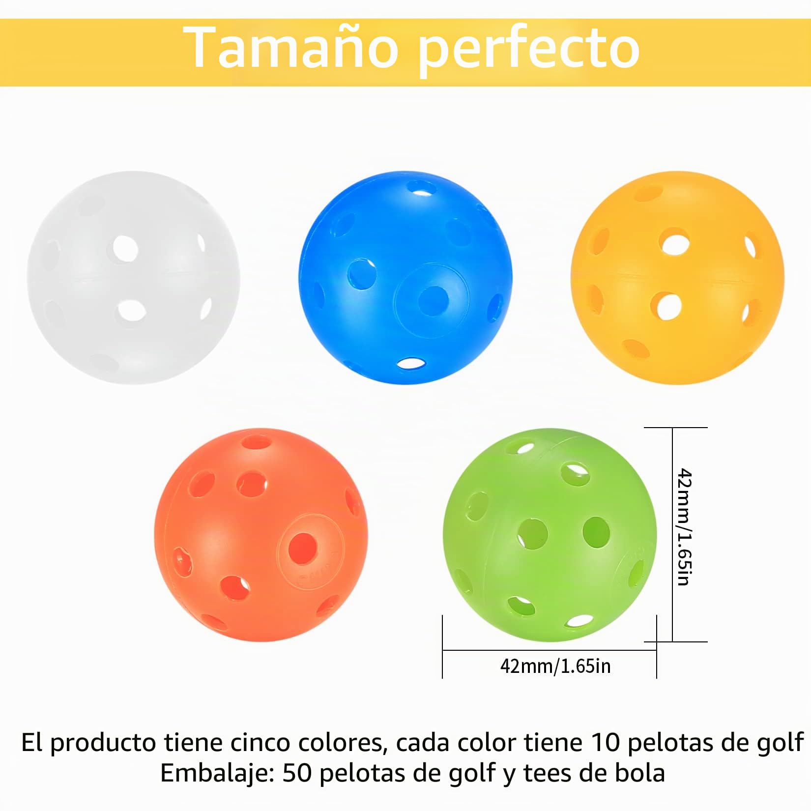 Xiaomoyu 28 Piezas Pelotas de Práctica de Golf, Pelotas de Golf de Práctica Hueca con Flujo de Aire, Pelotas de Plástico 40 mm para Practicar Swing, Campo de Práctica de Aire Libre