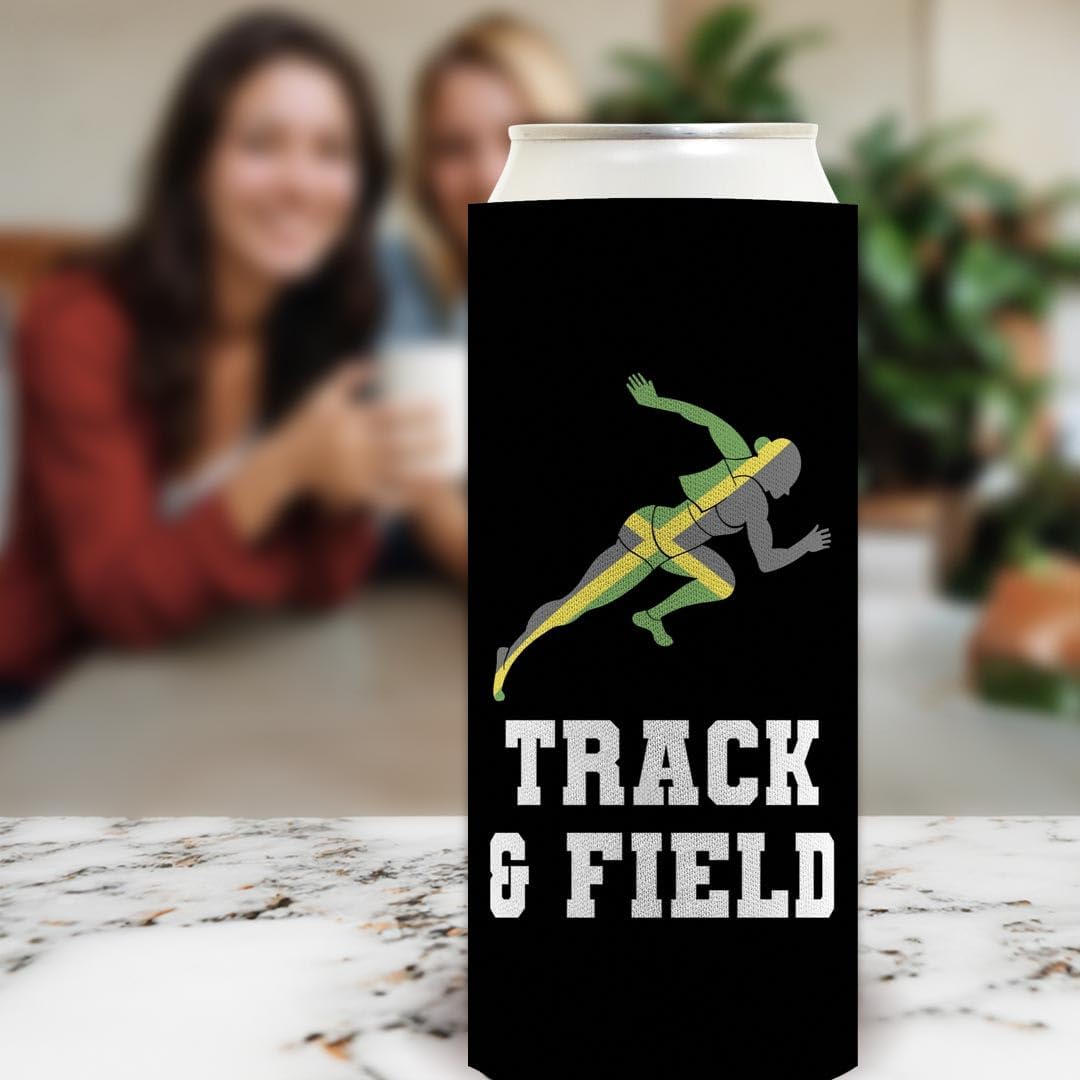 Jamaican Pride Summer Games Gifts Jamaica Sports Track and Field 24-Pack Ultra Slim Can Drink Thermocoolers Party Pack