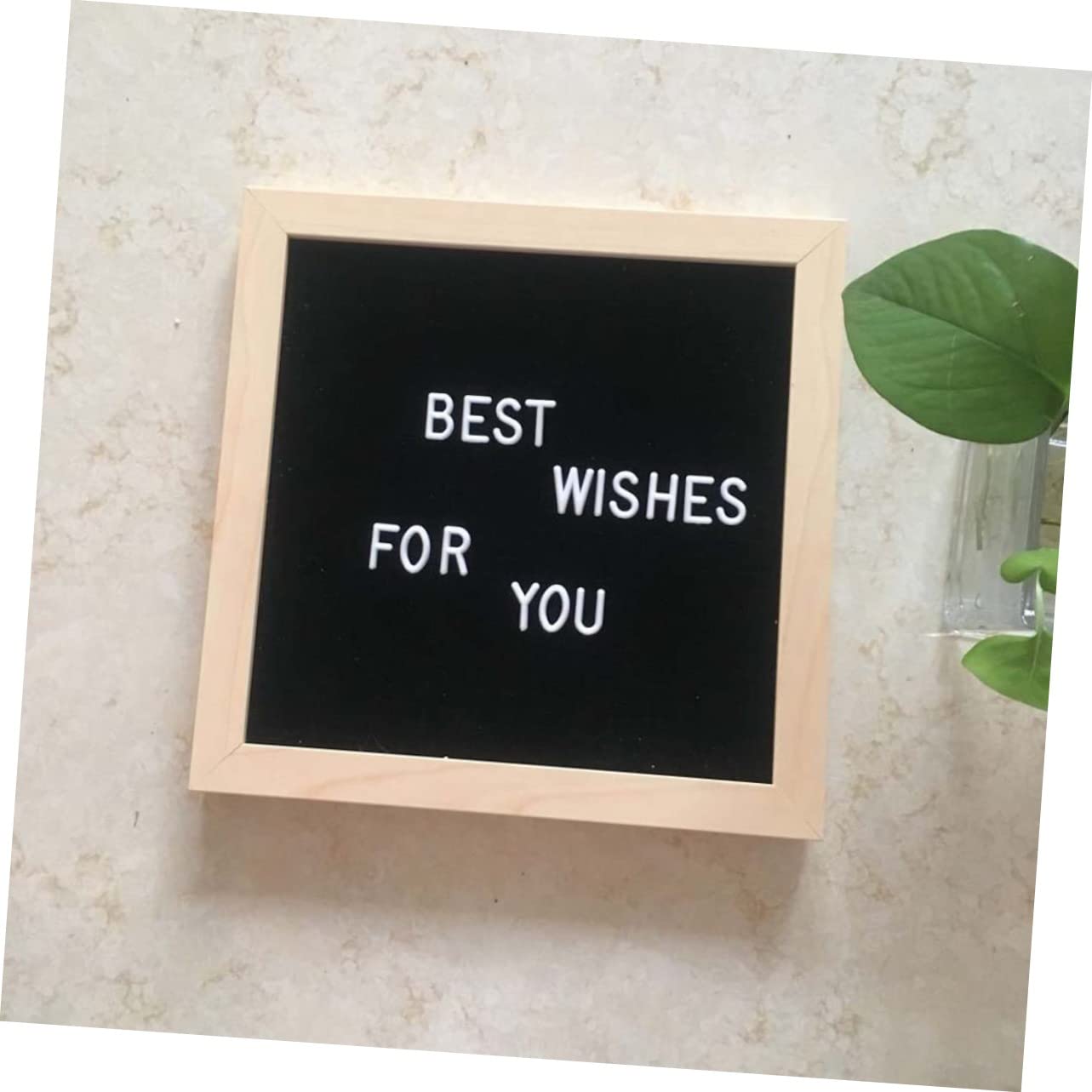 SEWACC Letter Board Sign Letter Boards Wooden Black Message Board Felt Letter Board