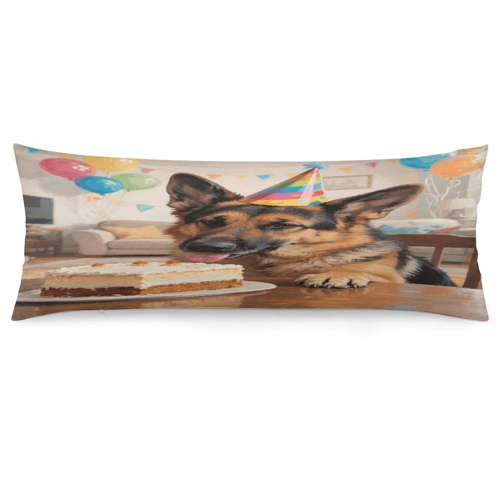 Funny German Shepherd Throw Pillow Cover Soft Pillow Case Decorative Lumbar Pillow Cover Cozy Throw Pillowcase Polyester Rectangular Cushion Case Decor for Couch Sofa Bed