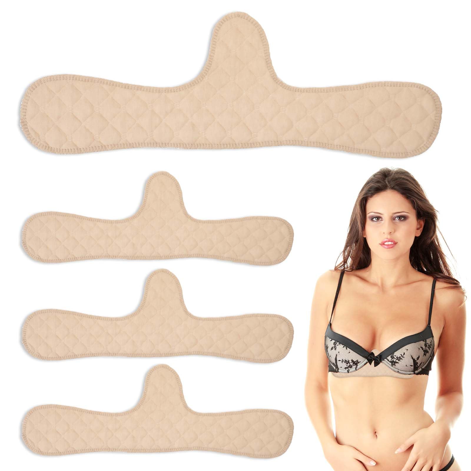 piriuuo 4 Pcs Cotton Bra Liners, Bra Liners to Absorb Sweat Under Breasts Reusable Under Breasts Sweats Absorb Pads-picture-18