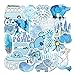 Blau Aufkleber Pack 50 Stück, Kawaii Aufkleber für Kinder, Vinyl Wasserdicht Graffiti VSCO Stickers für Laptop, Autos, Motorrad, Fahrrad, Skateboard, Gepäck, Koffer, DIY Party Supplies (Blau)