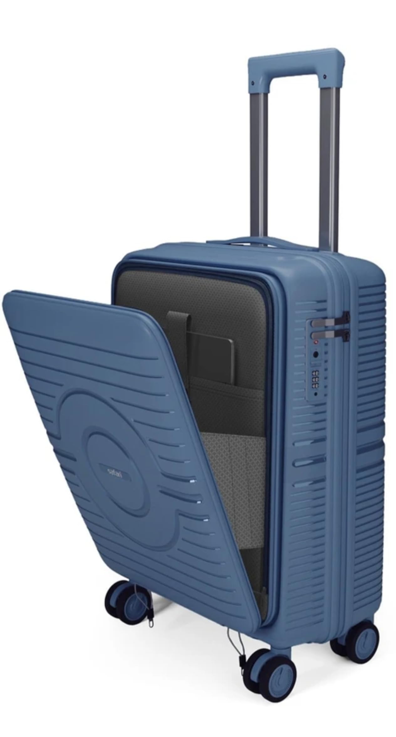 Safari Secure Travel Suitcase, 55cm, Small Size Blue, TSA Lock, 2-Way Opening, Compression Straps, Mesh Pocket S-image-24