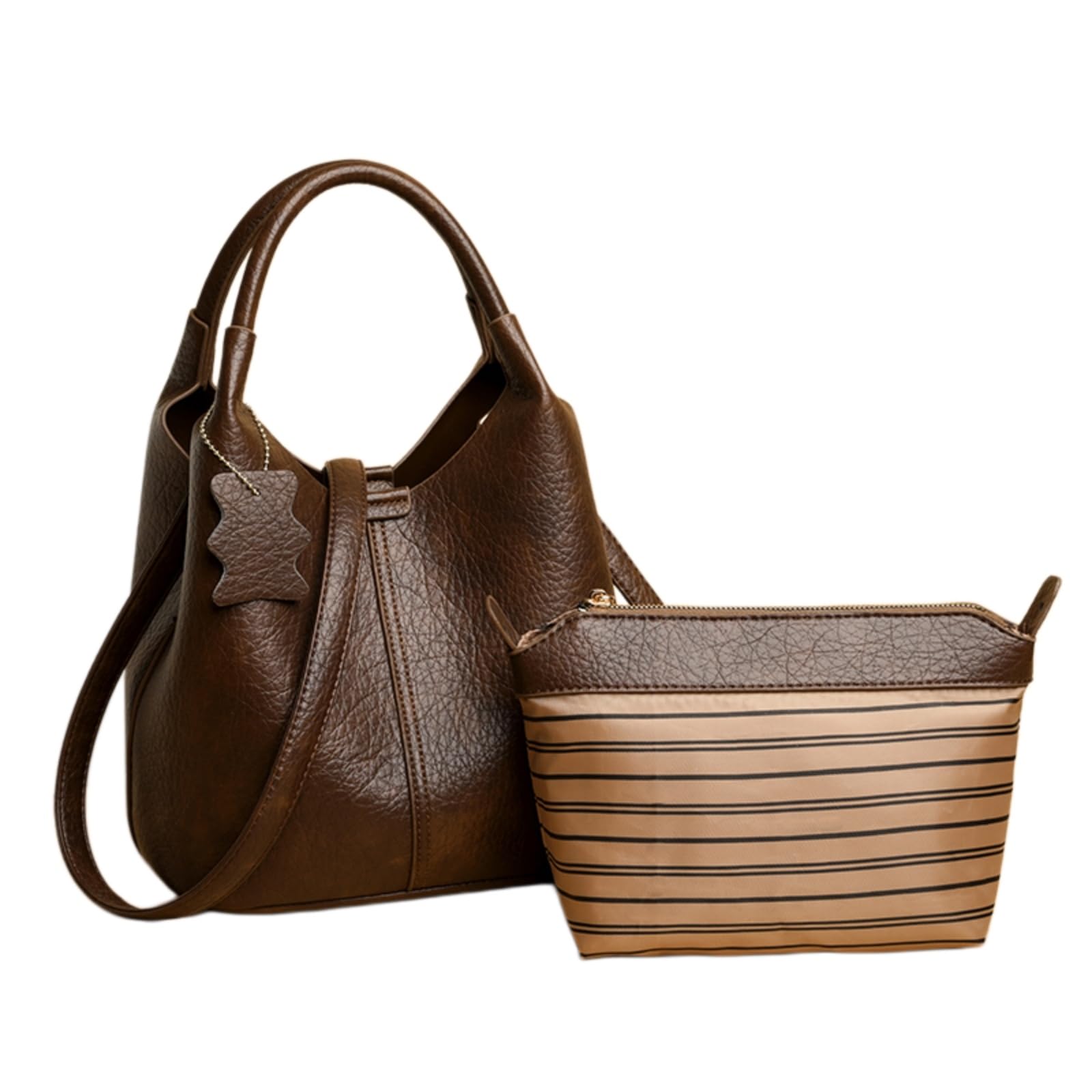 Kosmetiktasche Frauen Weiche Leder Eimer Tasche Stilvolle Tote Handtasche Vielseitige Schulter Crossbody Täglichen Gebrauch-Gray-China Mainland