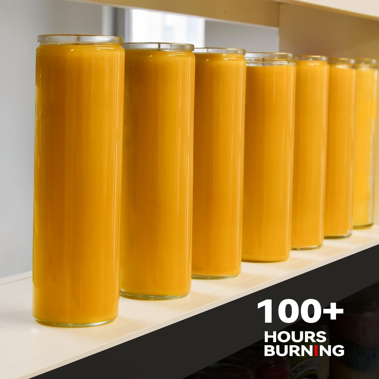 7-Day Pure Beeswax Yartzeit Candle - Unscented Devotional Prayer Candle in Glass Container for Vigils, Prayers, Blessings, Memorial, Yom Kippur & Religious Ceremonies