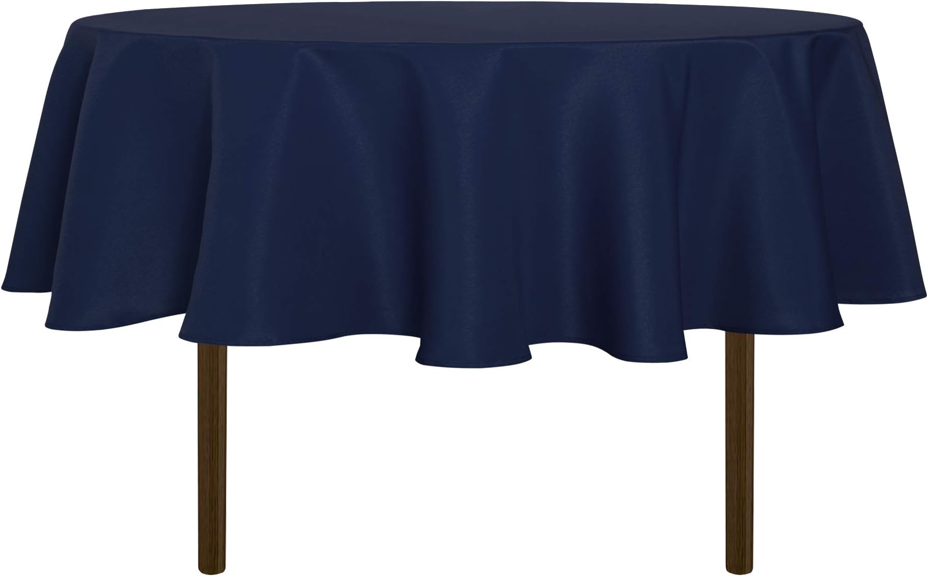 sancua Round Tablecloth - 70 Inch - Water Resistant Spill Proof Washable Polyester Table Cloth Decorative Fabric Table Cover for Dining Table, Buffet Parties and Camping, Navy