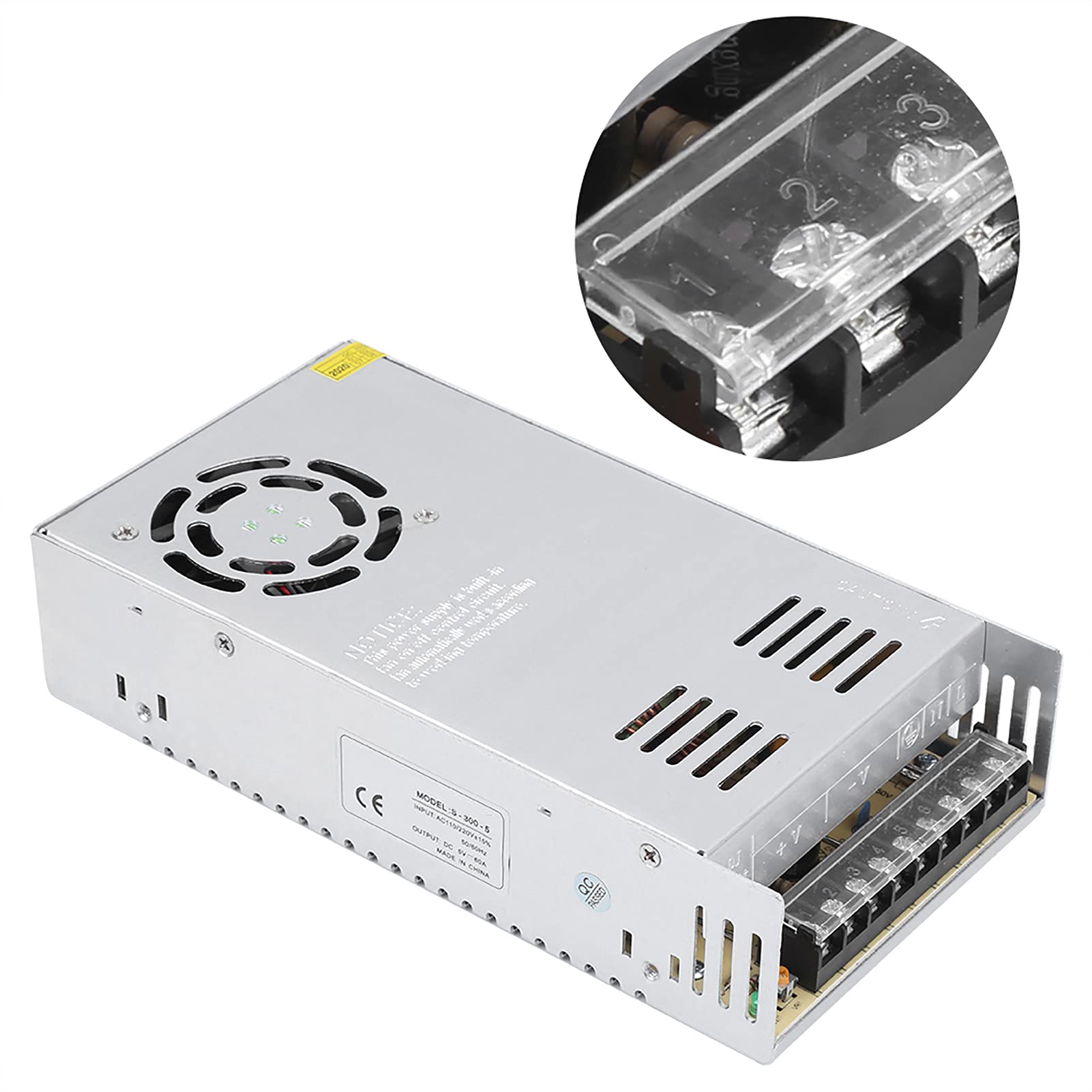 Alimentatore Switching 5V 60A 300W Modello S-300-5, DC 5V, Per LED E Automazione Industriale, Protezione Da Corto - 2
