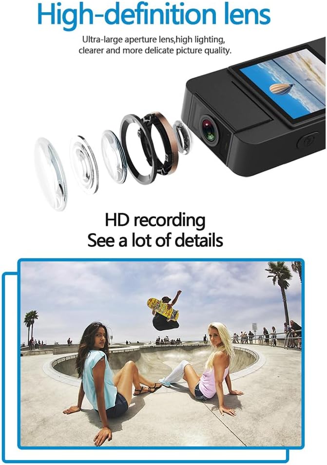 жарылды view of the high-definition lens components of the Andoer Mini Body Camera, emphasizing clear picture quality.