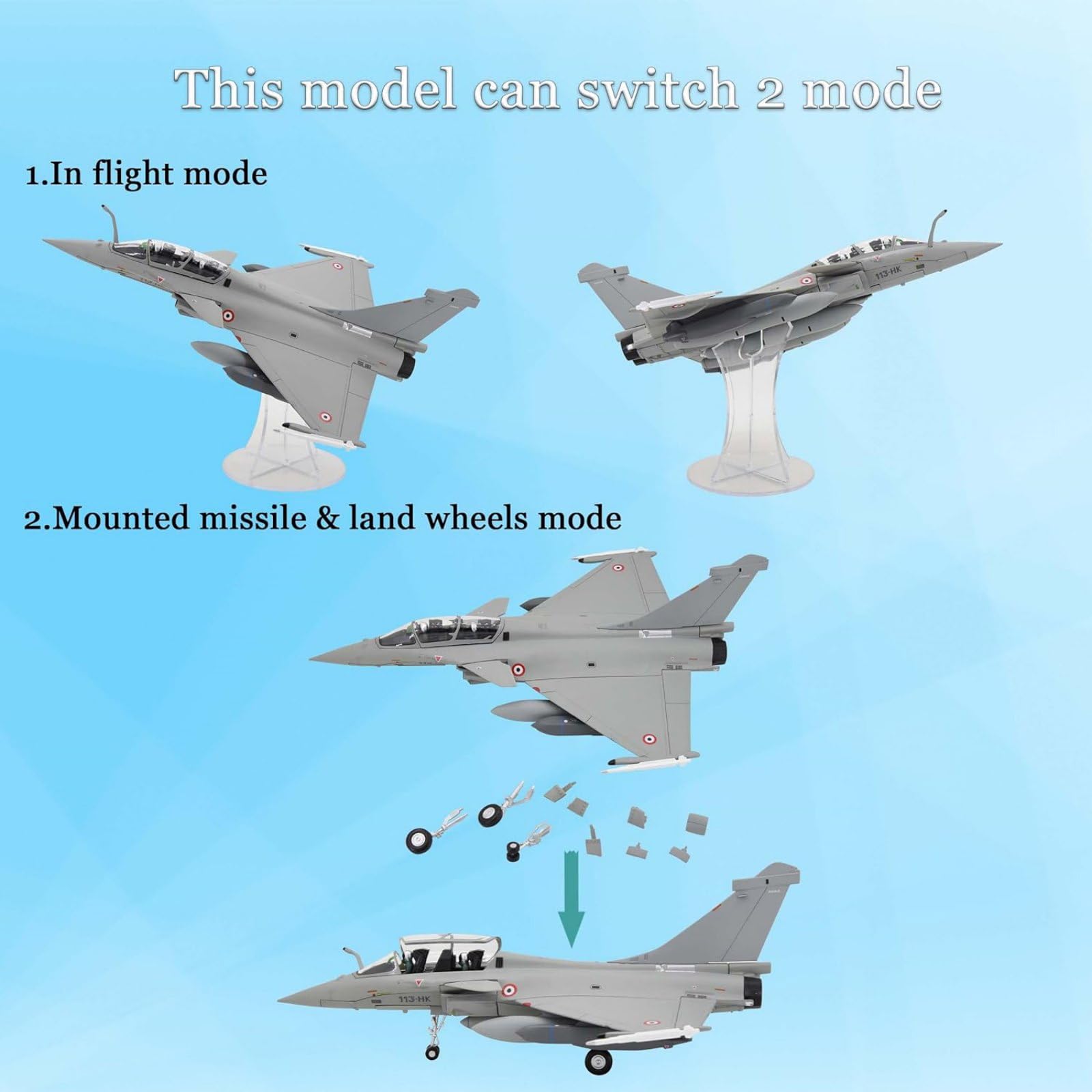 Amazon.co.jp: 1/72スケールフランス空軍ラファールB戦闘機モデルハイ