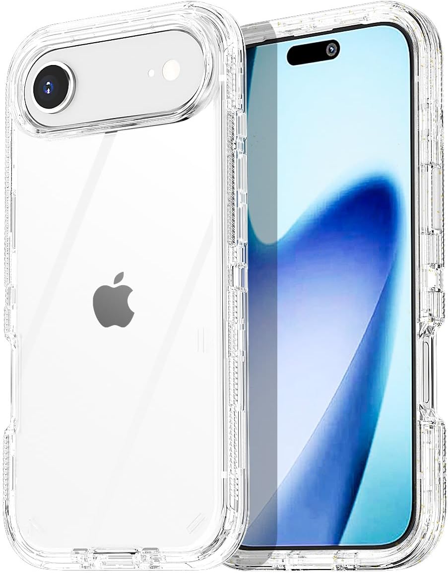 AICase for iPhone 17 AIR Case Clear 3 in 1 Heavy Duty Drop Protection Full Body Rugged Shockproof/Dust Proof Triple Layer Transparent Military Protective Tough Durable Cover for iPhone 17 AIR 6.7"_1