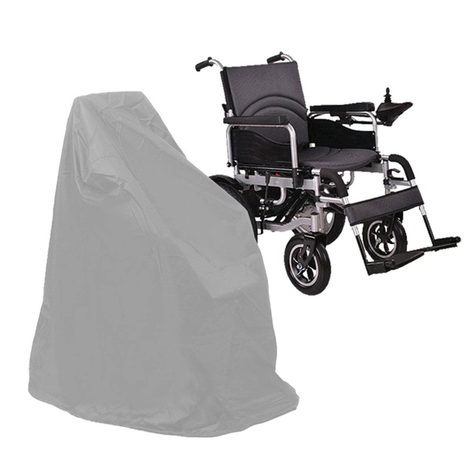 Funda para Silla de Ruedas Protector para Silla Eléctrica Impermeable Resistente Al Polvo Oxford Cierre con Cordón Ayuda Ligera Adecuada para, 100x75x100cm Gris