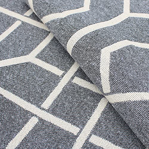 Tapete Passadeira 130cm x 45cm Estampa Moderna Corredor Banheiro Cozinha Beira Cama Damasco Cinza