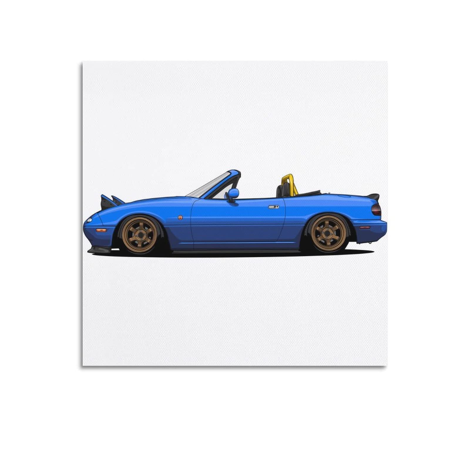 Casez Jdm Car Poster For Mazda Mx-5 Miata Race Car Sport Car Decorative Painting Canvas Wall And Art Picture Family Bedroom Decor 12X12inch(30X30cm)