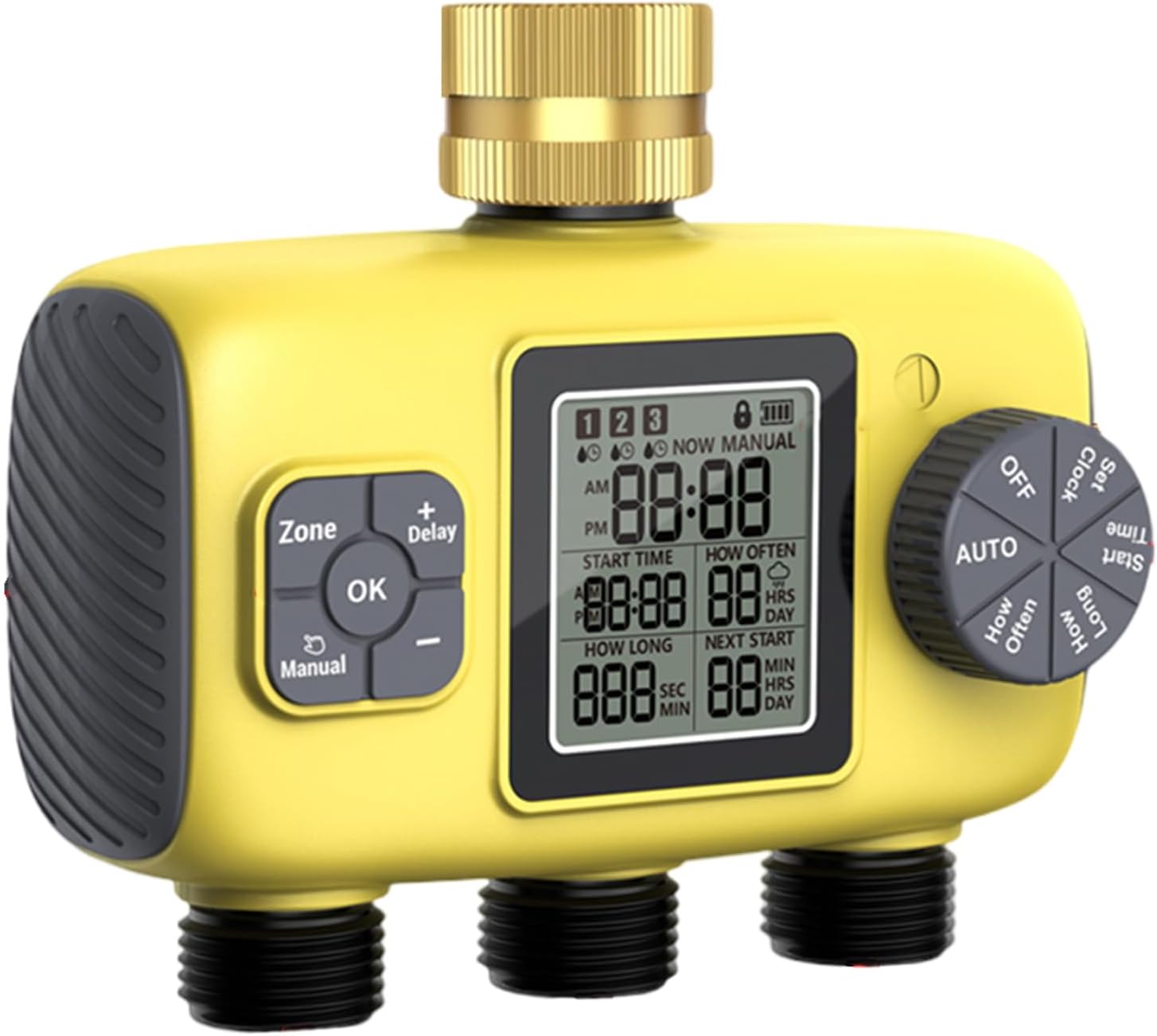 Automatic Irrigation Controller Auto Watering Timer with 3 Zone for Balcony Gardens and Small Outdoor Farms