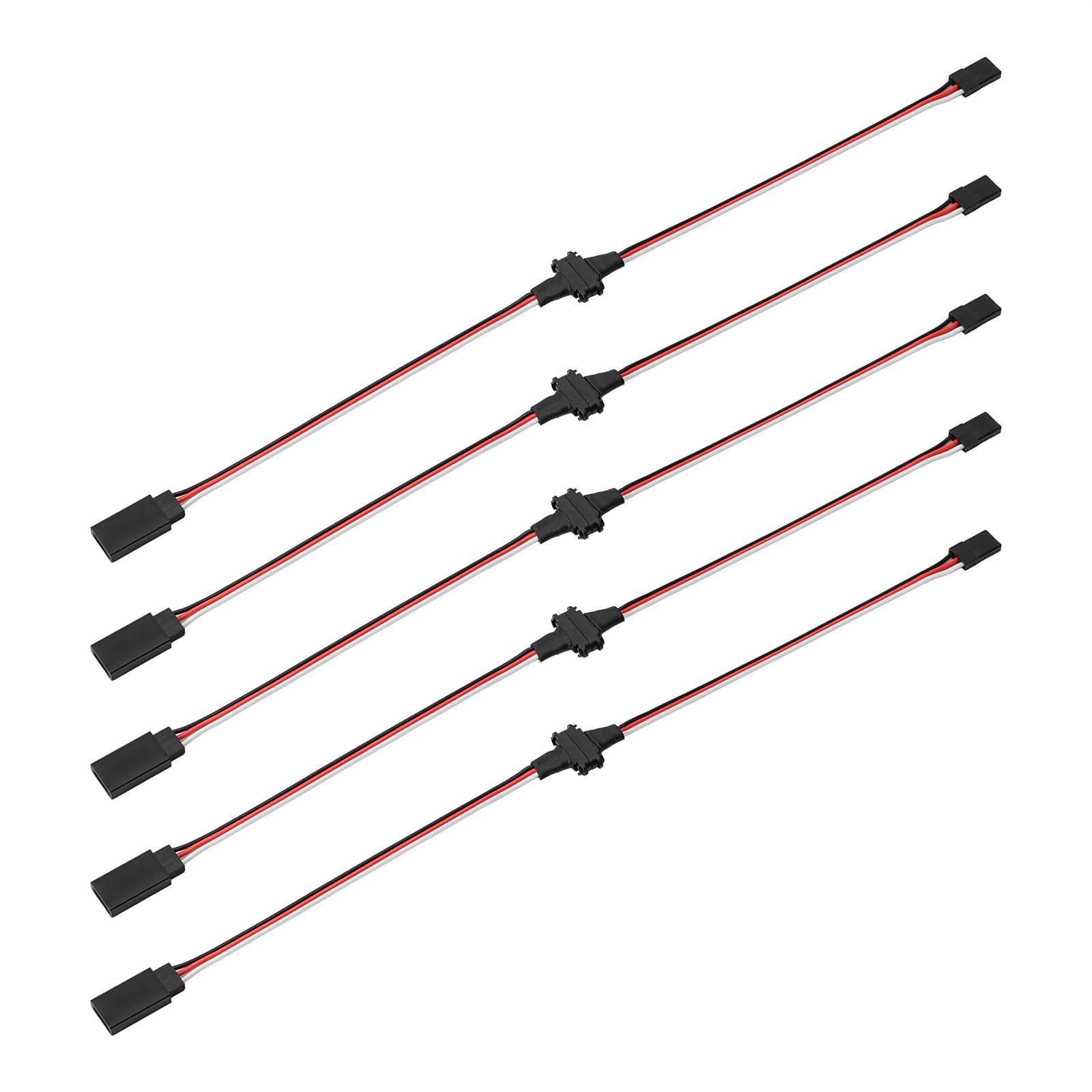 INJORA Magnetic Snap-on JR Extension Cable for RC Models, Black