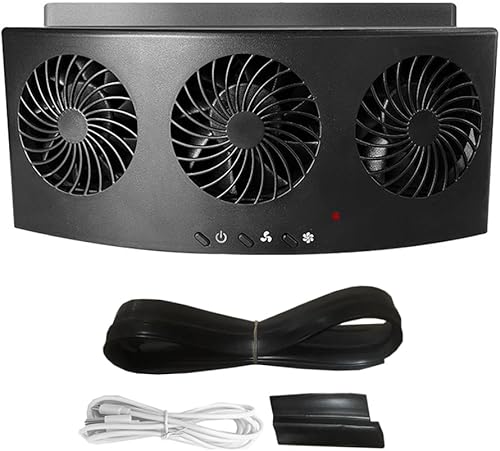Ventilador de escape de automóvil de energía solar con 3 salidas de aire, ventilador de refrigeración para radiador de automóvil de montaje en