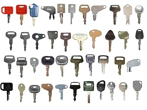 Keyman Juego de llaves de encendido de construcción de 42 equipos pesados Cat Komatsu JD JCB Kubota