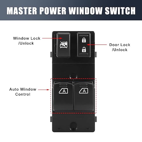 Miniatura 3 de X AUTOHAUX Controladores de elevalunas eléctricos delanteros de repuesto para Infiniti G37 Q60 Coupé para Infiniti G37 2008-2013 para Infiniti Q60