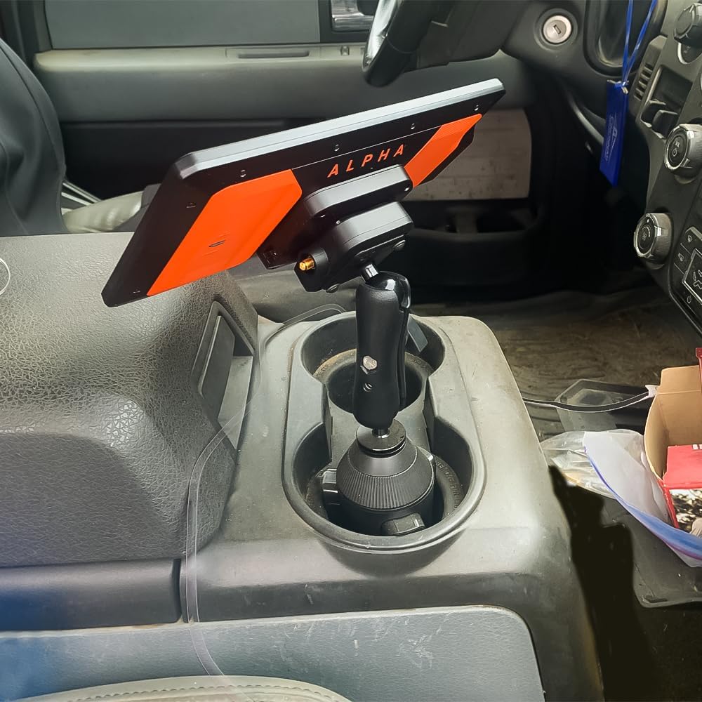EXSI.CO Heavy Duty Cup Holder Mount for Alpha XL - Adjustable 360 Truck, Car, UTV - Stable GPS Holder for Hunting & Dog Tracking